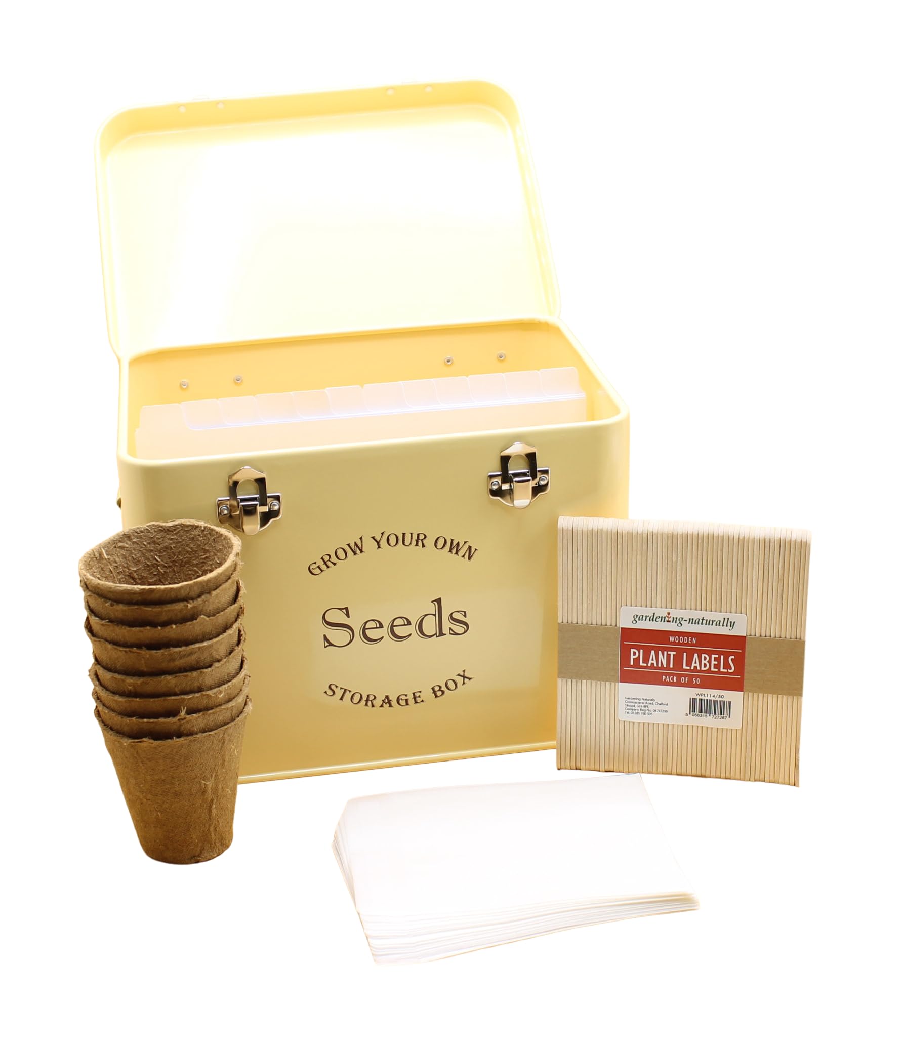 Gardening Naturally Vintage Cream Seed Storage Tin Gift Set