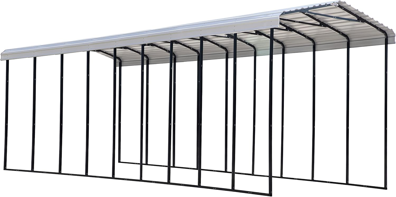 14 ft. x 42 ft. Black Galvanized Steel RV Carport