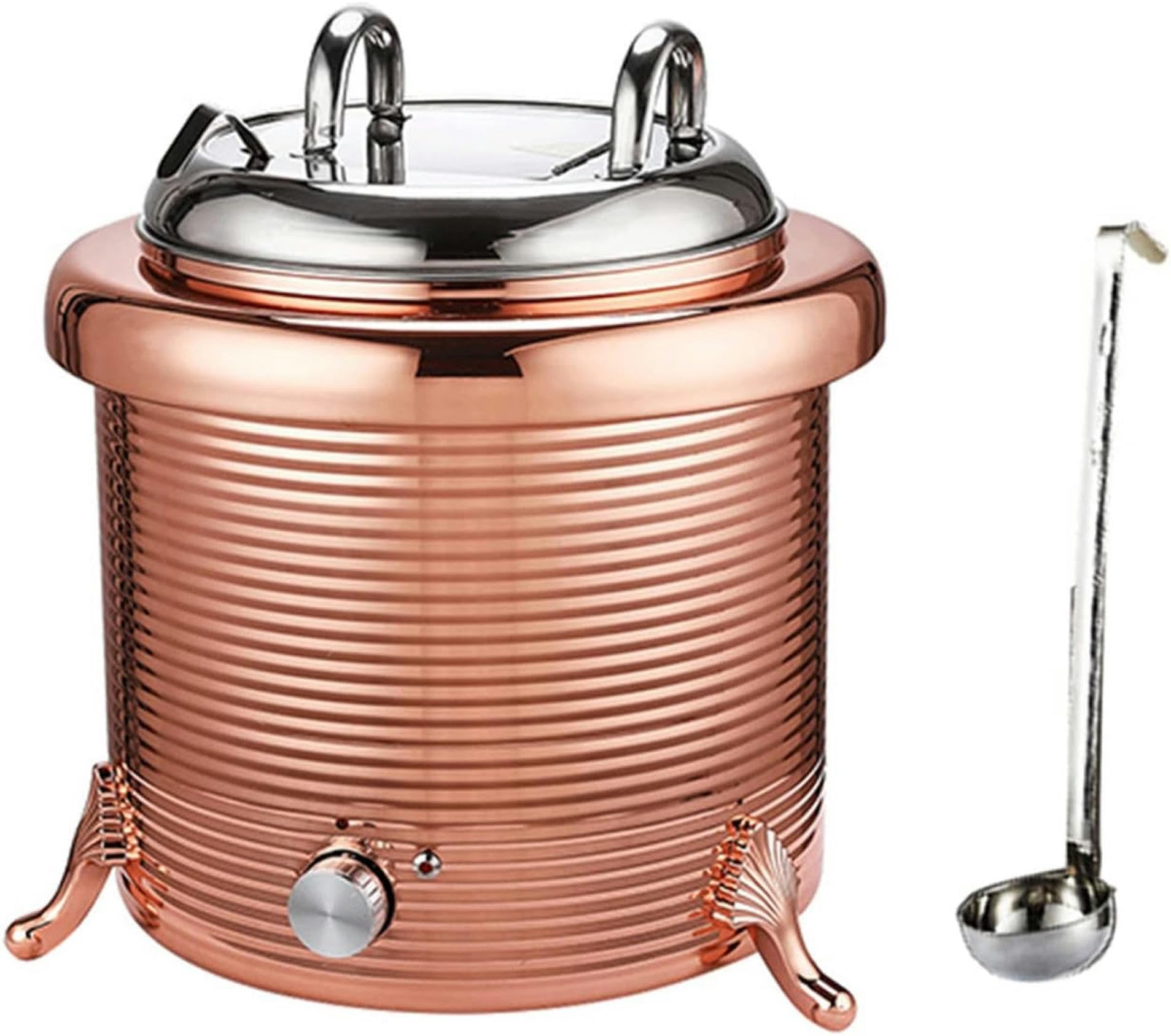 Eoweiot 13 L Stainless Steel Electric Soup Kettle Soup Warmer, Adjustable Temperature 30-80 ℃ Food Warmer Machine (Champagne)