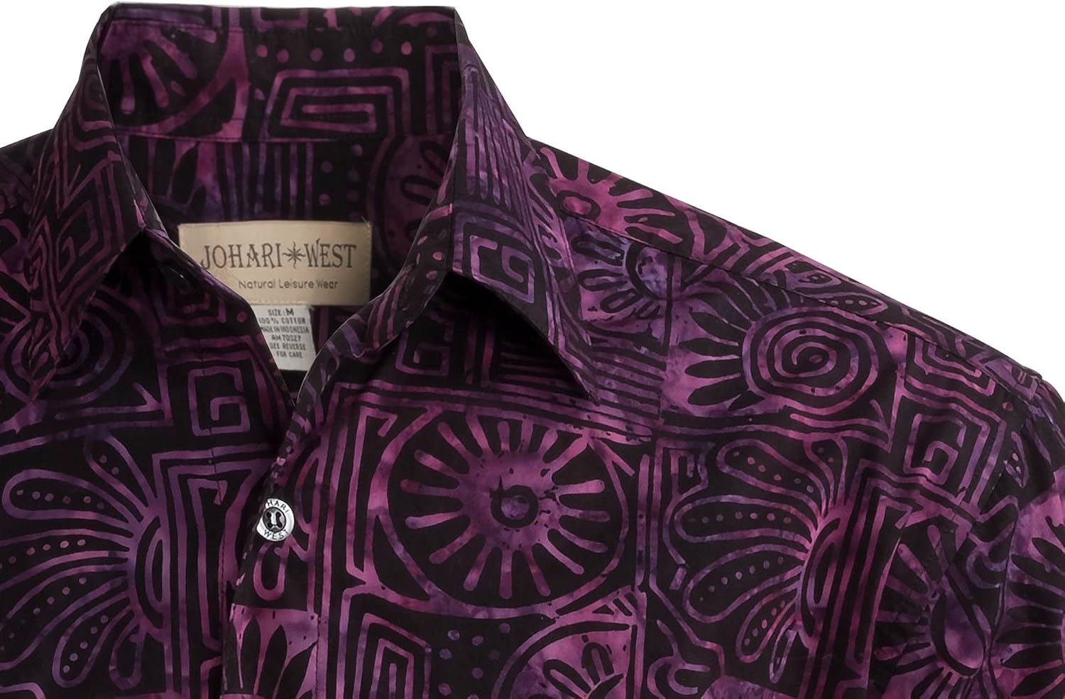 Johari West Men's Hawaiian Shirt Short Sleeve Button Down Casual Tropical Shirt - Image 4