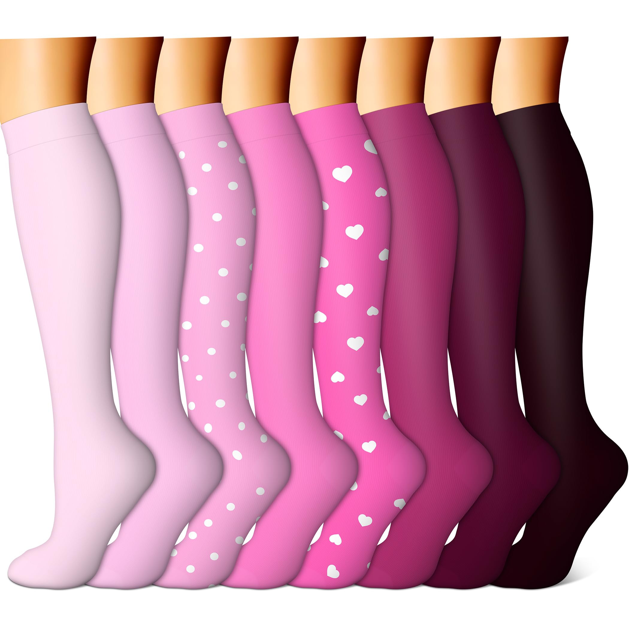 FEYHAY Copper Compression Socks 8 Pairs