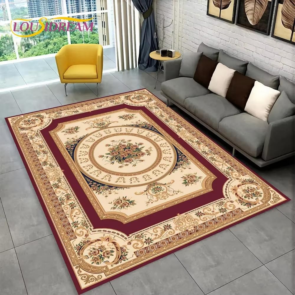 Tapis de salon et canapé 210x300 antidérapant grand tapis bohème