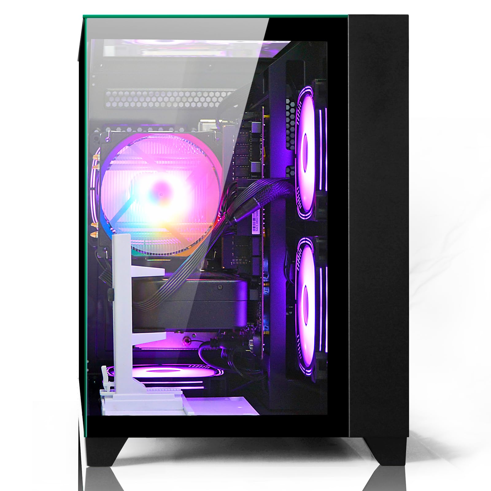 LXZ Prebuilt Gaming PC Ryzen 7 8700F, GeForce RTX 5060 (8GB), 32GB DDR5 RAM, 1TB NVMe 3.0 SSD – Desktop Computer, Tower PC for VR 4K Gamers & Creators