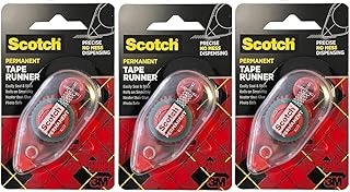 3M 6061 Scotch Double Sided Adhesive Roller, Permanent Bonding Tape, Aci...