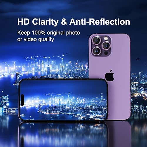 Miniatura 269 de Misea [3+1] Protector de lente de cámara para iPhone 14 Pro/iPhone 14 Pro Max, protector de pantalla de vidrio templado 9H, protector de pantalla