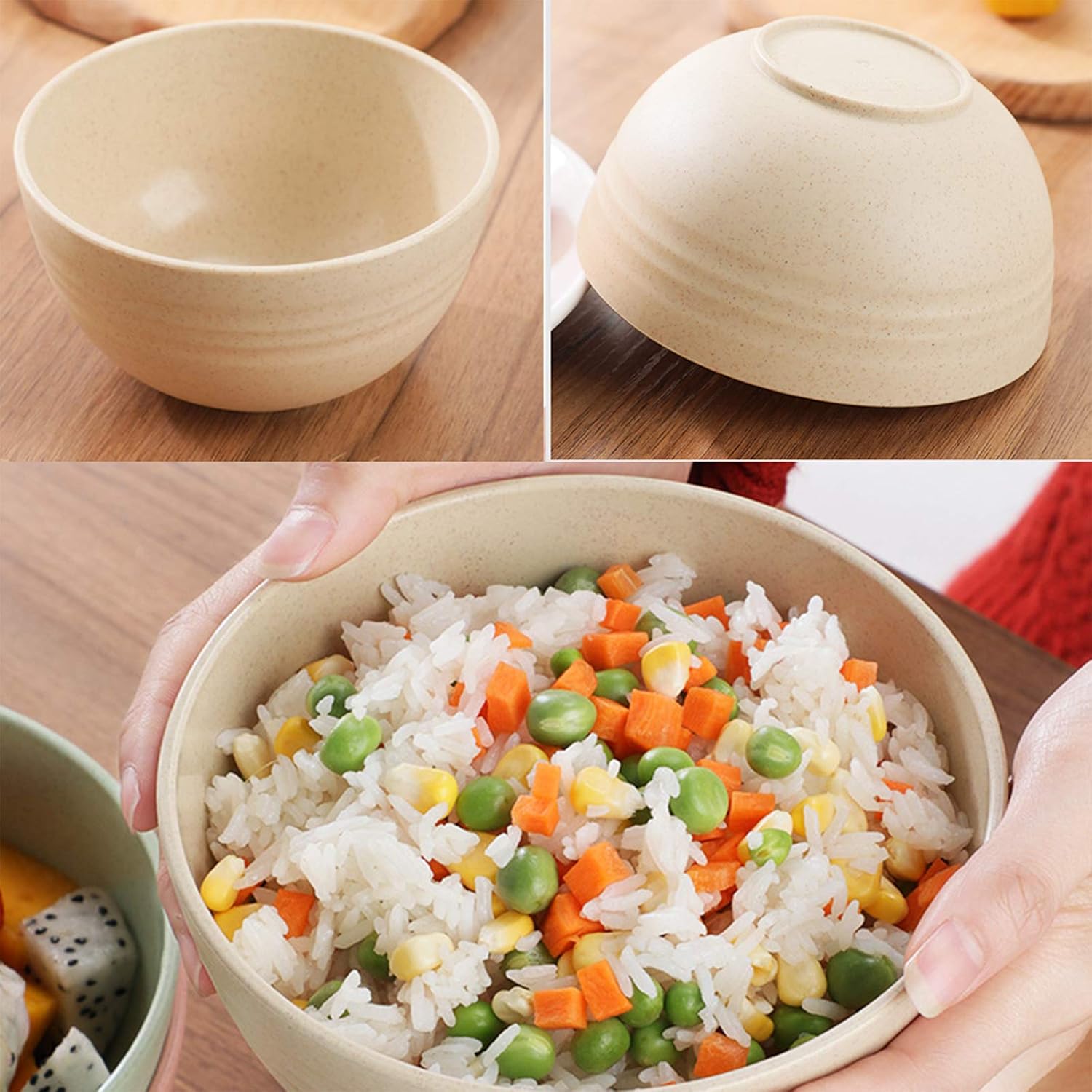Cuayaes 5Pcs Unbreakable Cereal Bowls, 18 OZ Reusable Lightweight Wheat Straw Bowl, Dishwasher & Microwave Safe - Perfect for Rice, Noodle, Snack, Salad, Soup (5 Colors)