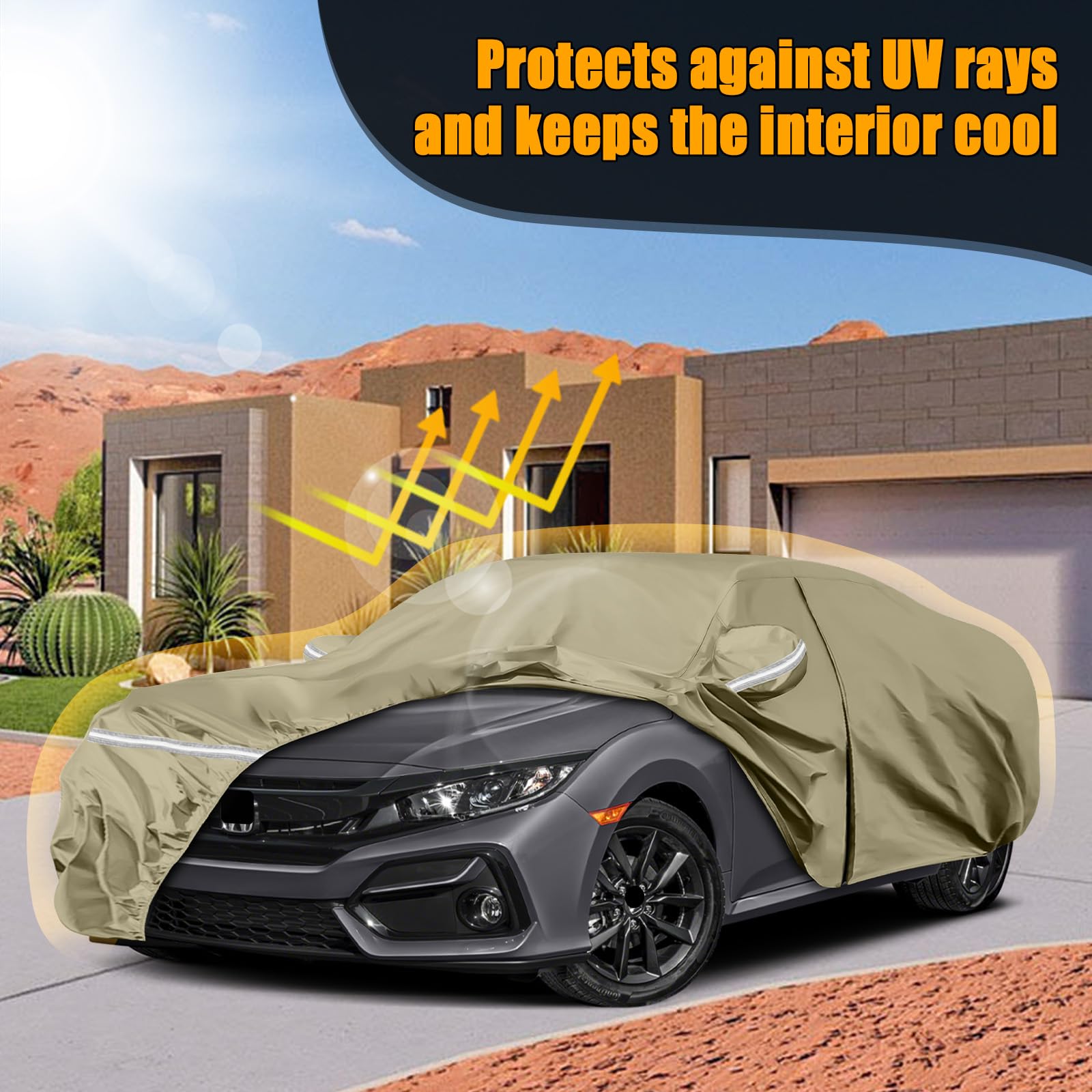 Waterproof Car Covers Replace for 2011-2025 Honda Civic Multilayer Heavy Duty with Cotton Liner All Weather Custom-fit Car — view 7