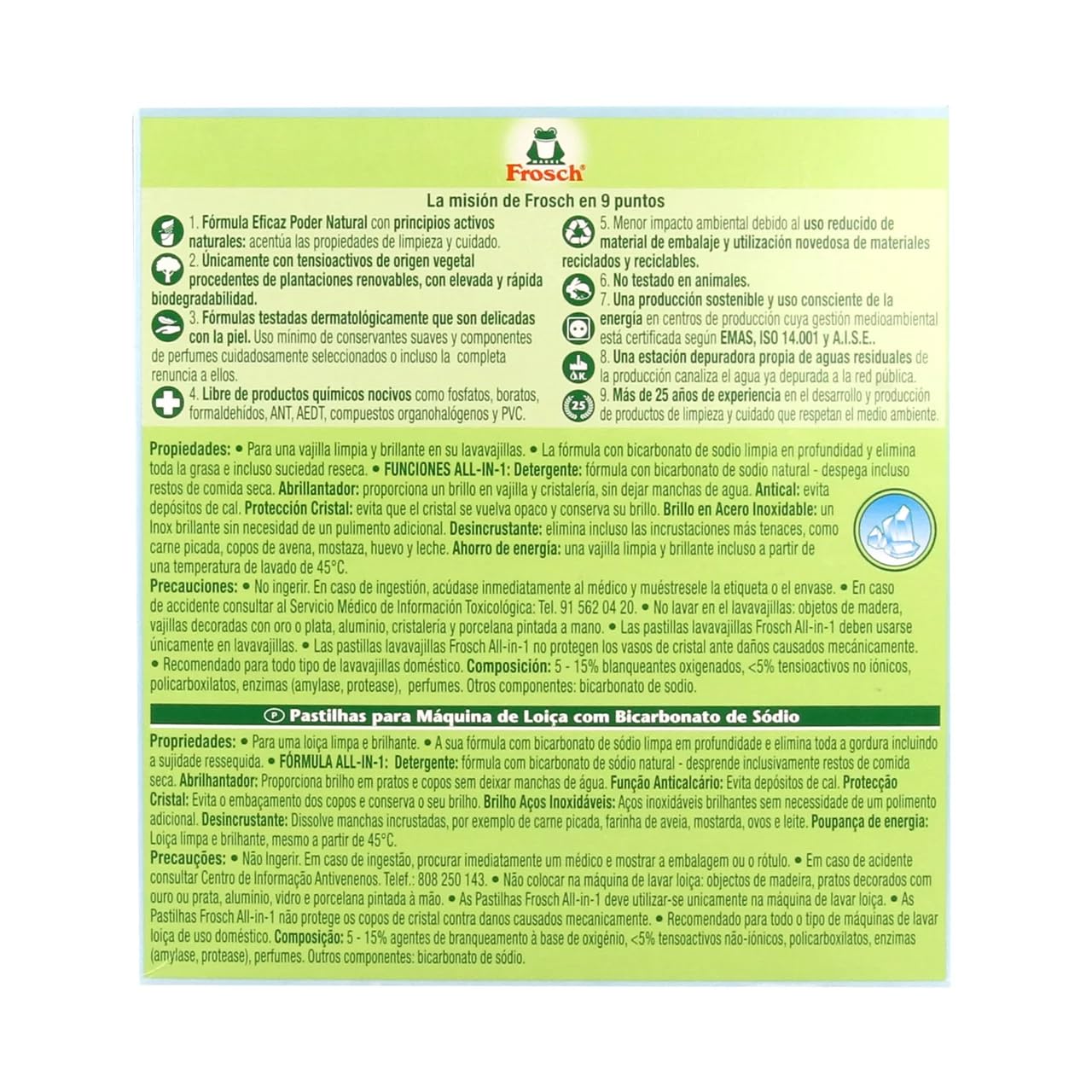 Pastiglie per lavastoviglie ecologiche, 30 pezzi, confezione da 4