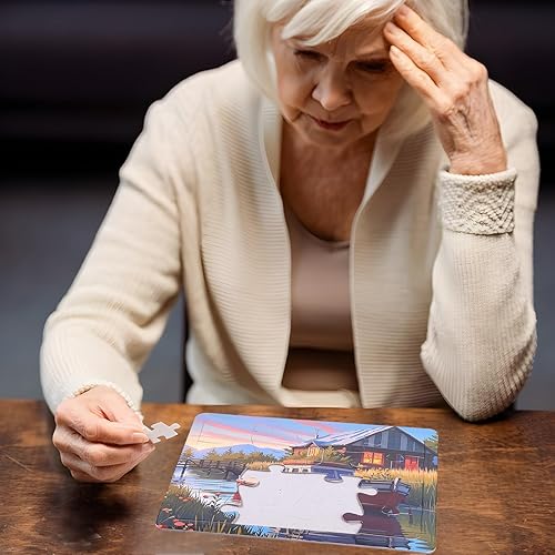 Miniatura 5 de Rompecabezas cognitivo  Rompecabezas de Alzheimer, juegos cognitivos para personas mayores, 2 paquetes de rompecabezas grandes de 16 piezas,