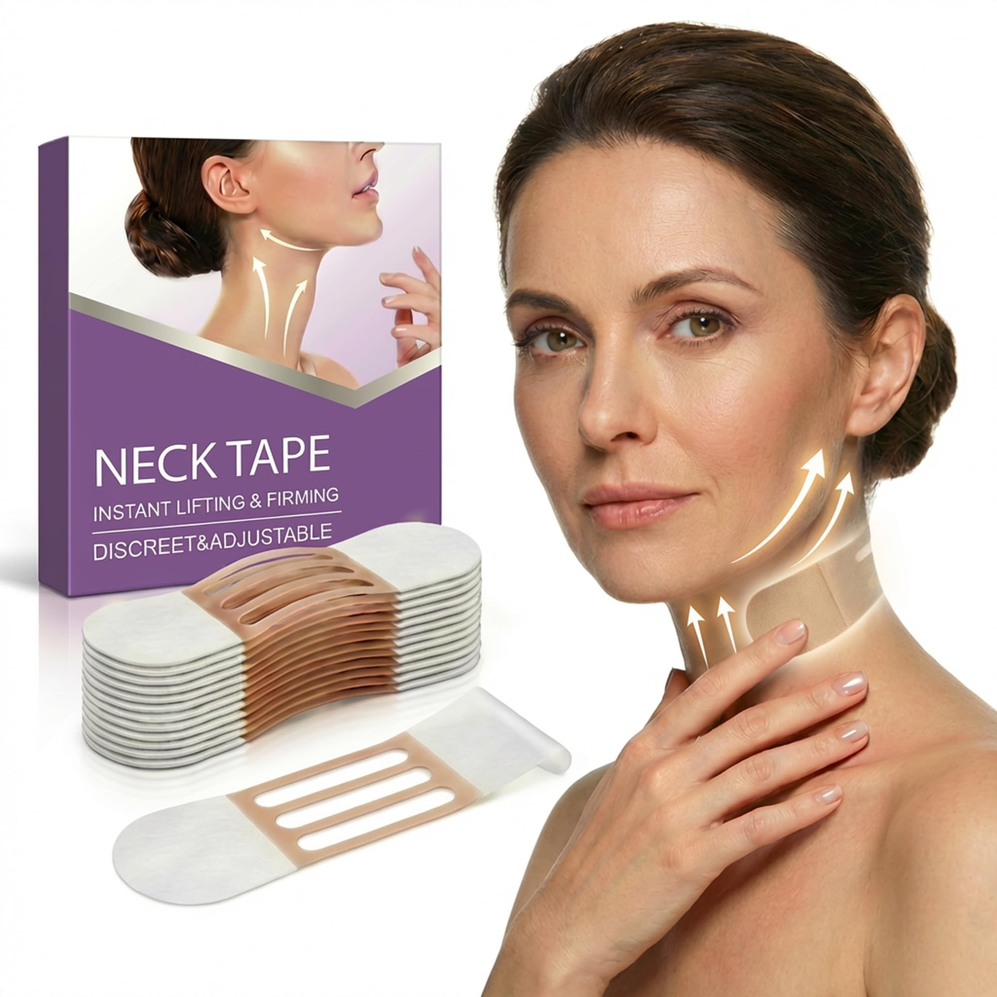 MOONONE Disposable Invisible Neck Lift Tape, Instant Neck Lift, 12-Pack
