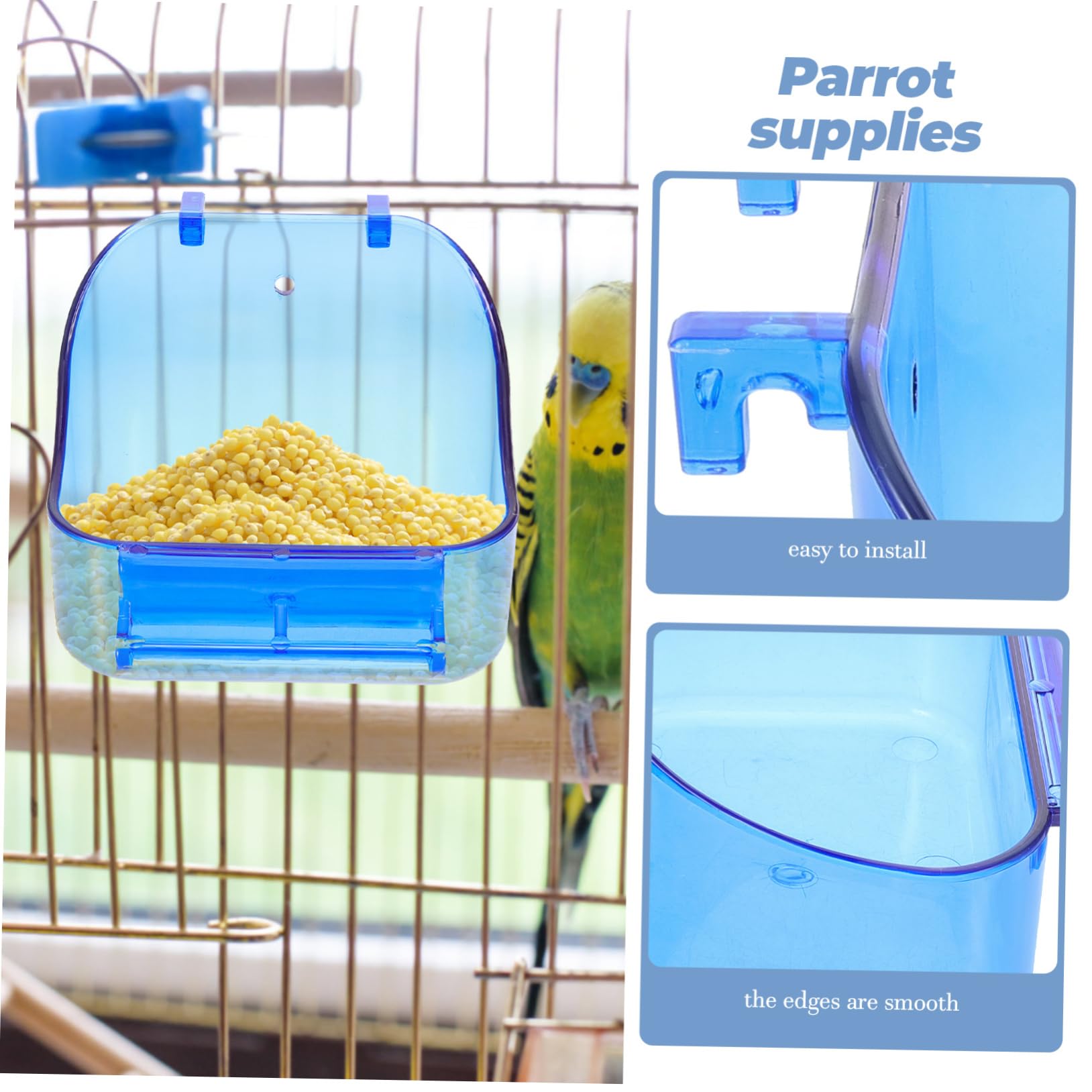 BESPORTBLE 4pezzi Box Per Pappagalli Multifunzione Vaschetta Per Bagno Uccelli Facile Da Installare Accessorio Per Gabbia Uccelli