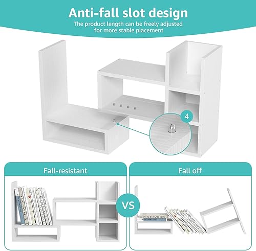 Miniatura 7 de Estantes de escritorio de escritorio Orgnizer Shlef - Organización de oficina blanca para organizadores de escritorio y accesorios, estantería de