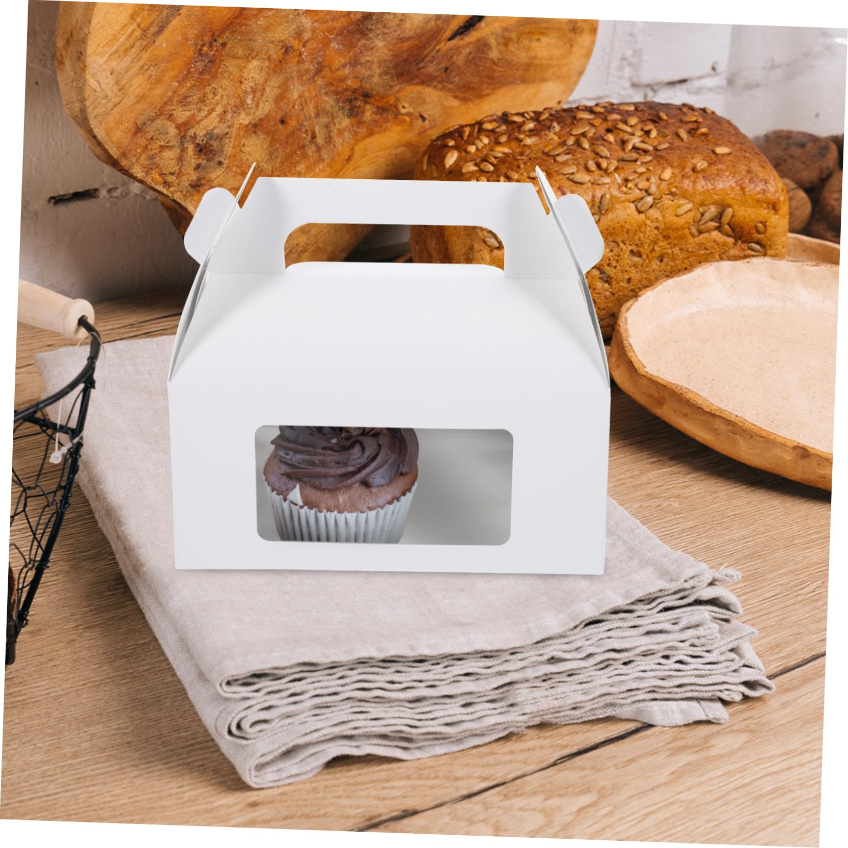 Scatole Regalo con Finestra 30 Pezzi Bianche in Carta per Dessert