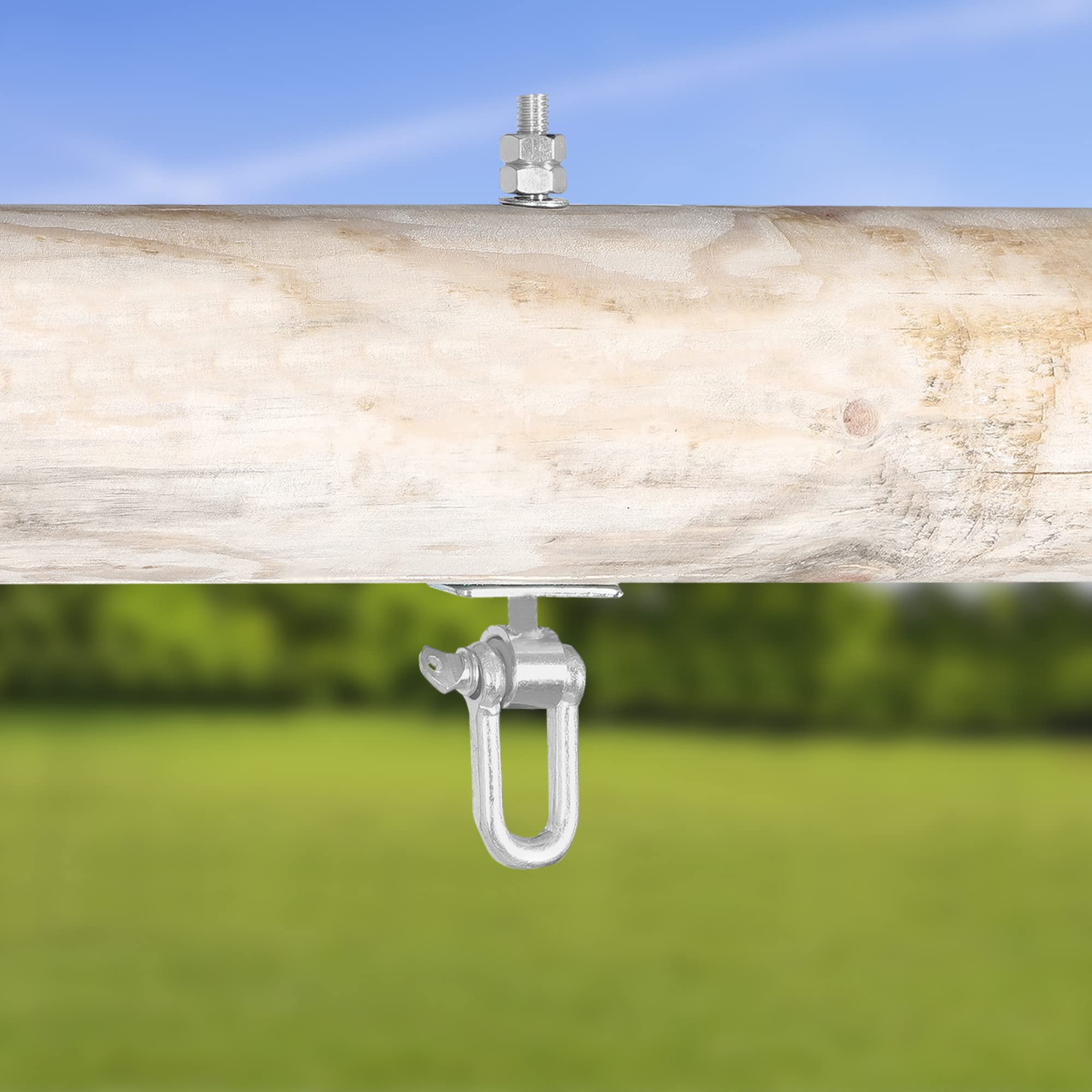 KOTARBAU® 2 pz Ganci Altalena - Acciaio Zincato - M12 x 190 mm - Argento - Gancio per Altalena Resistente - Gancio per Travi in Legno - con Dente - per Amaca - Sedia - Sospesa