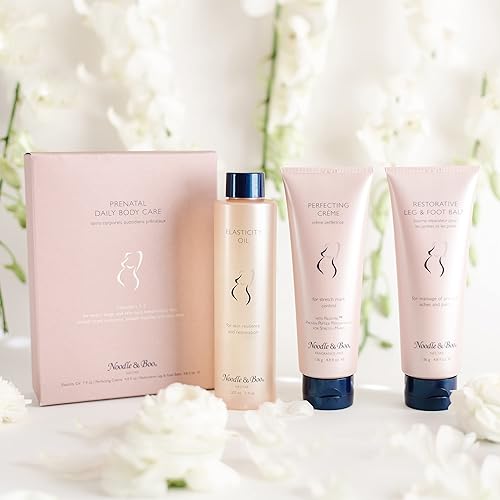 Miniatura 2 de Noodle & Boo Kit prenatal esencial para el cuidado corporal diario, crema perfeccionadora, aceite elástico, bálsamo restaurador para piernas y pies,