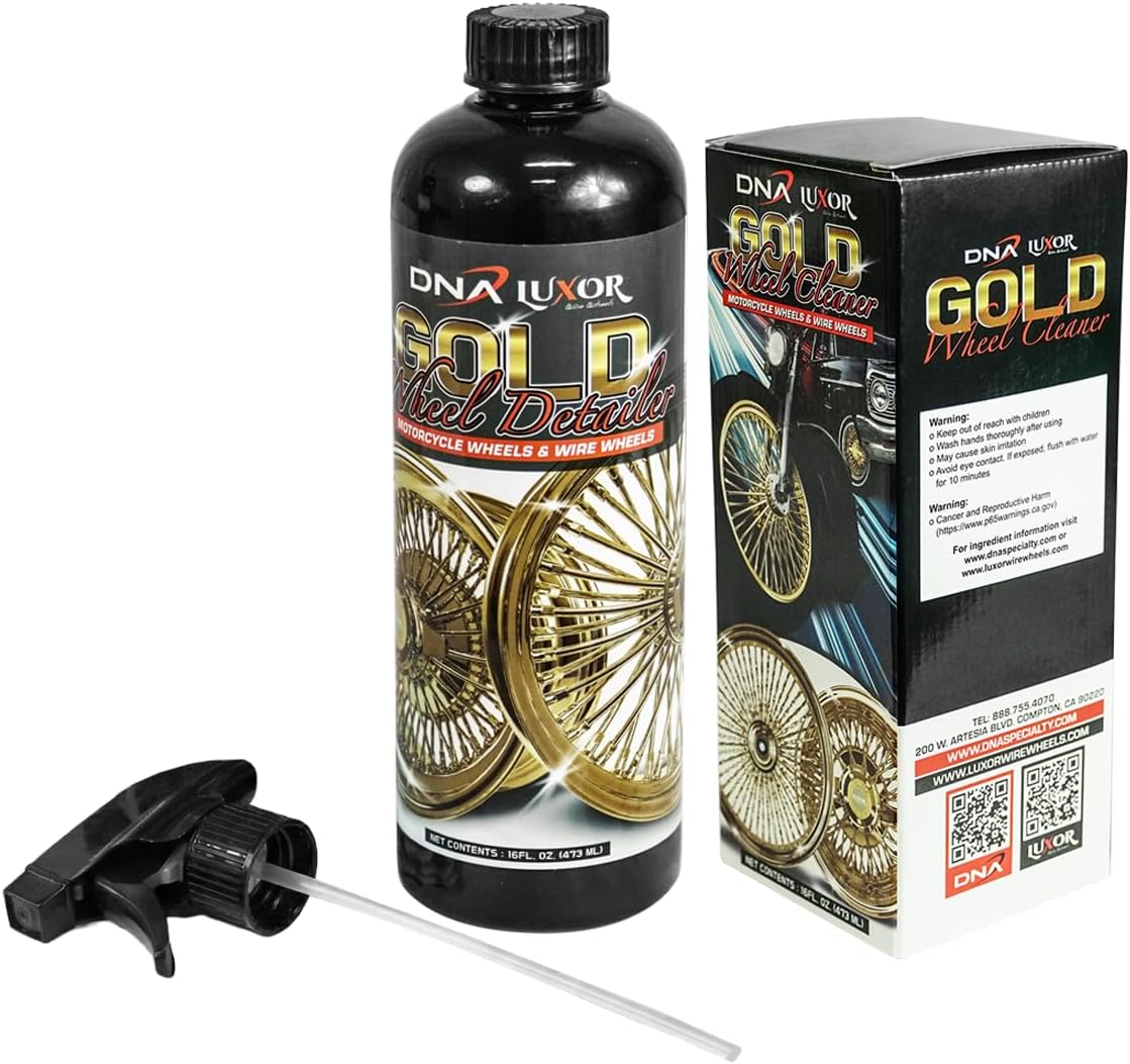 Harley Chrome & Gold Wheel Detailer Spray – Professional Motorcycle & Wire Wheel Cleaner (1-2 Gold)
