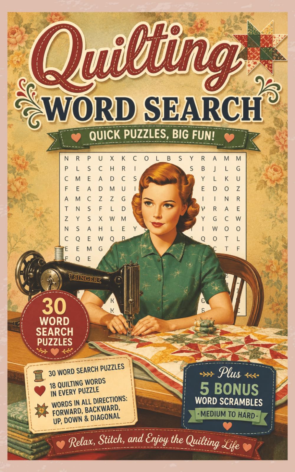 Quilting Word Search: Word Snacks Edition: Bite-Sized Retro Puzzles with All-Direction Mini Word Searches and Bonus Word Scrambles | Pocket Sized and ... Brain Games (5x8 Mini Word Search)