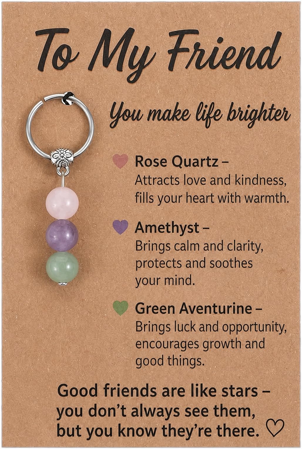 AIKOBAA Encouragement Gift for Friends – You Got This Gifts, Friendship Gifts for Women, Good Luck Stones, Thinking of You Gifts, Crystal Keychain with Card
