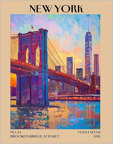 Miniatura 7 de K&L DESIGN CO. Impresión artística retro vintage de Nueva York, póster sin marco de 11 x 14 pulgadas, recuerdos de la ciudad de Nueva York, bonita