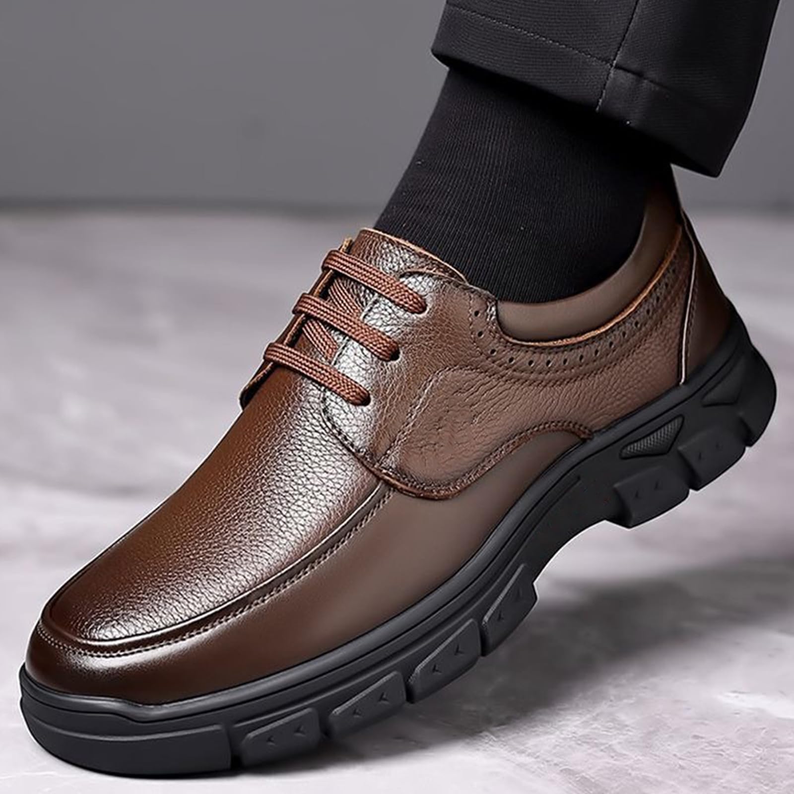 Scarpe Eleganti da Uomo | con Punta Arrotondata, in Pelle, con Lacci, Casual, Formali, Oxford, matrimonio, ufficio