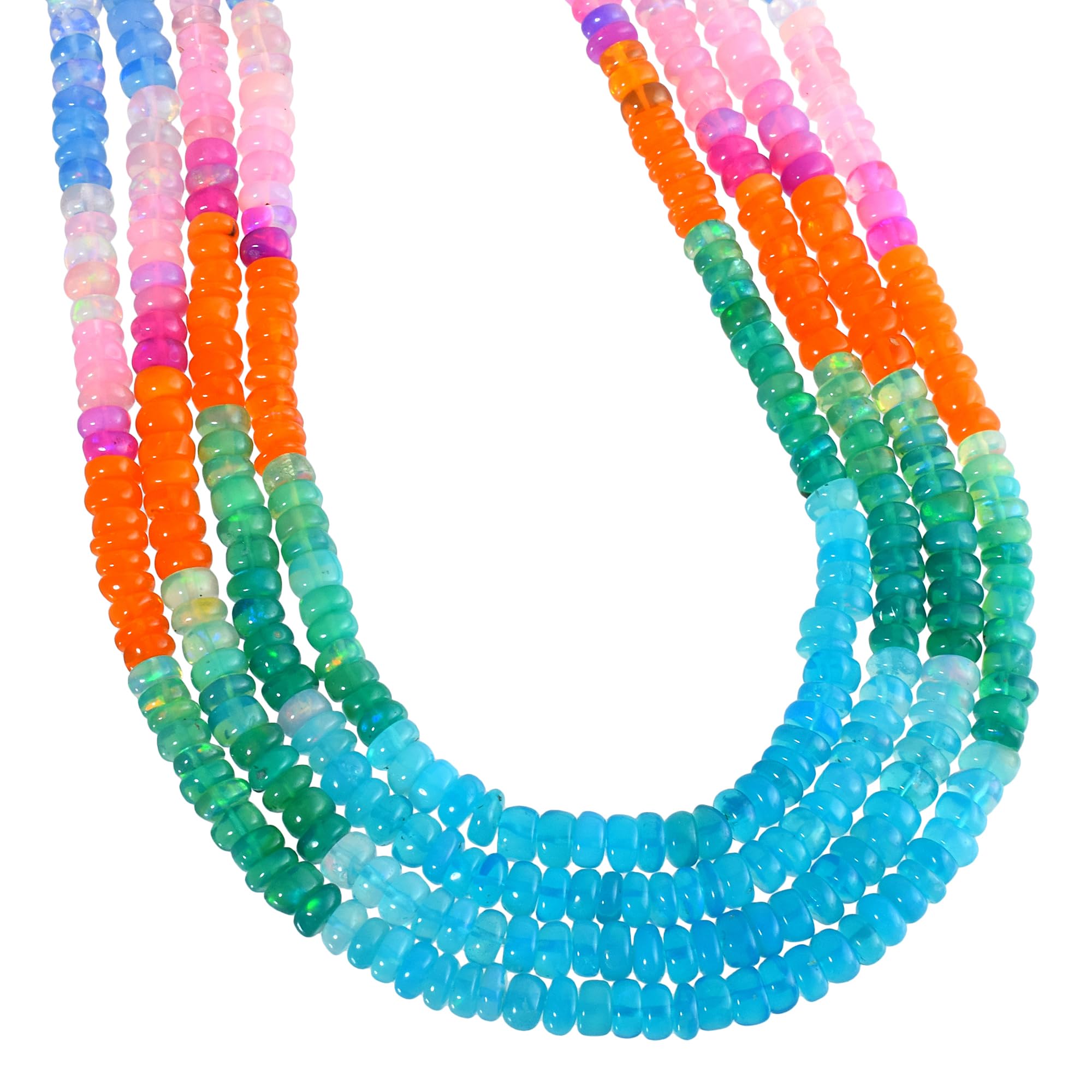 Welo Fire Opal perles multicolores pour illuminer vos tenues d'été avec un collier artisanal