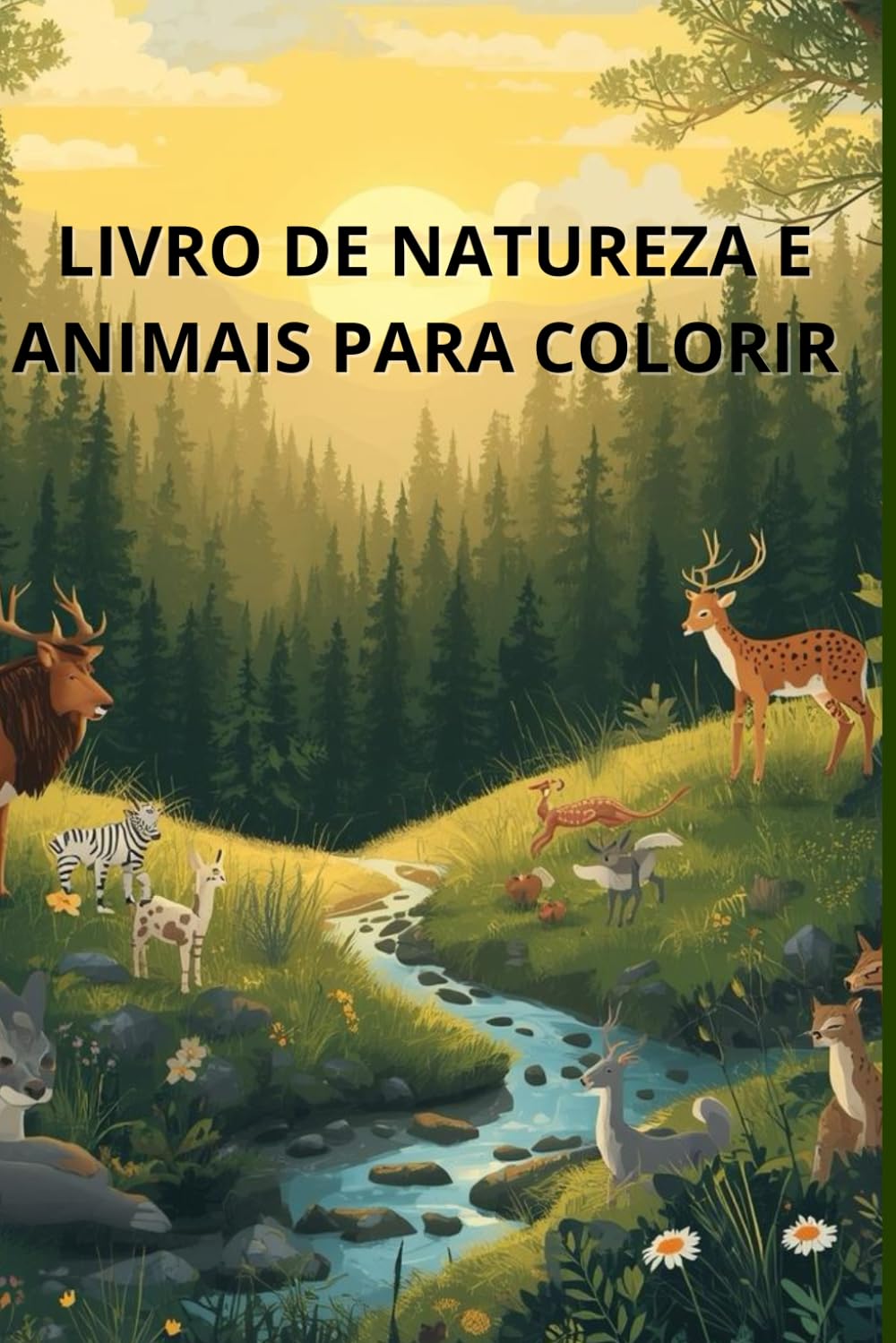 Livro de natureza para colorir com 15 desenhos