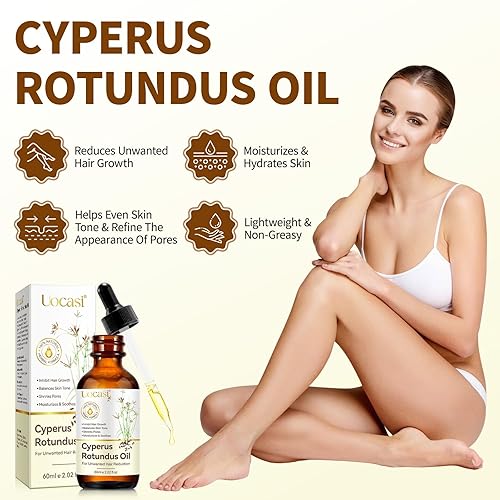 Miniatura 2 de Cyperus Rotundus - Aceite para depilación, paquete de 3, inhibidor natural del cabello para mujeres y hombres, alivia la piel después de depilarse y