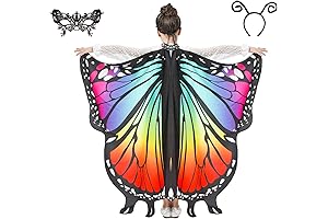JEPOZRA Butterfly Wings Costume Butterfly Wing Cape Shawl for Girls Fairy Wing...