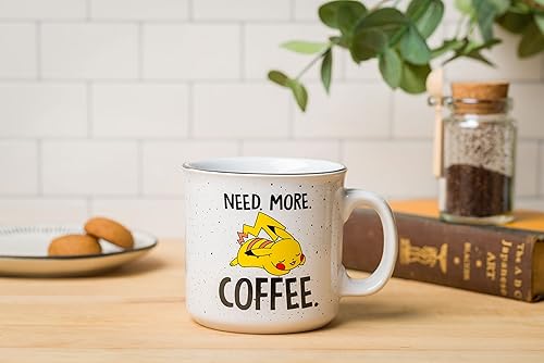 Miniatura 7 de Silver Buffalo Pokemon Pikachu Need More Coffee - Taza de cerámica para caravana, 20 onzas