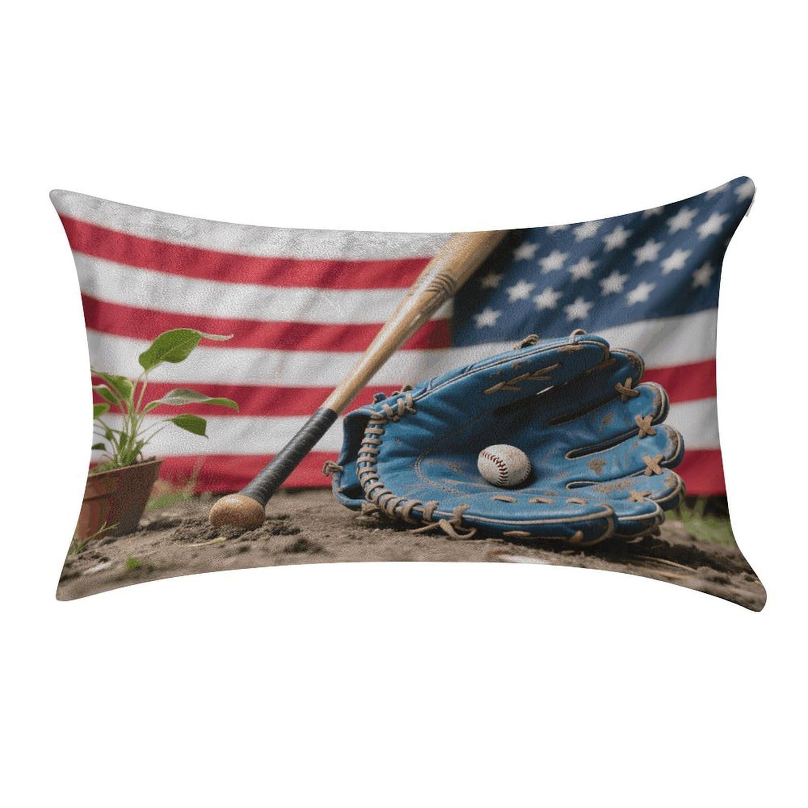 VstaDank Baseball Glove and Bat Throw Pillow Covers for Bed Pillow Shams Zipper Velvet Pillow Cases Cozy Cushion Cover Soft Pillow Protectors for Car Home Decor Pillowcases 12 "×20 "