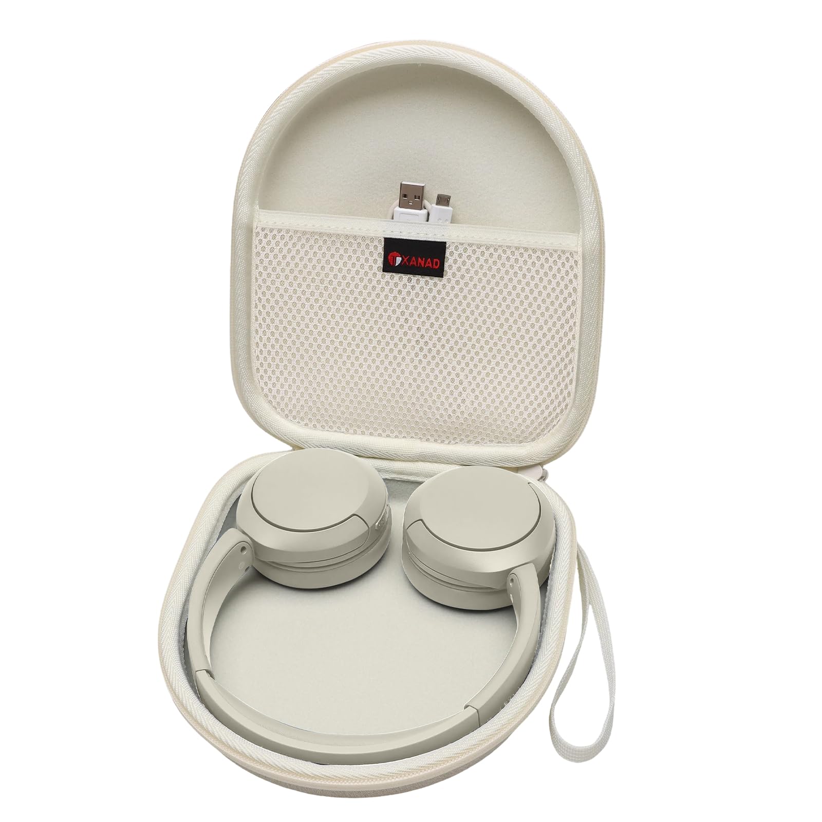 XANAD Hard Case for Sony WH-CH520 / WH-CH510 & JBL Tune 510BT / 710BT / 660NC / Live 660NC Headphone - Cream