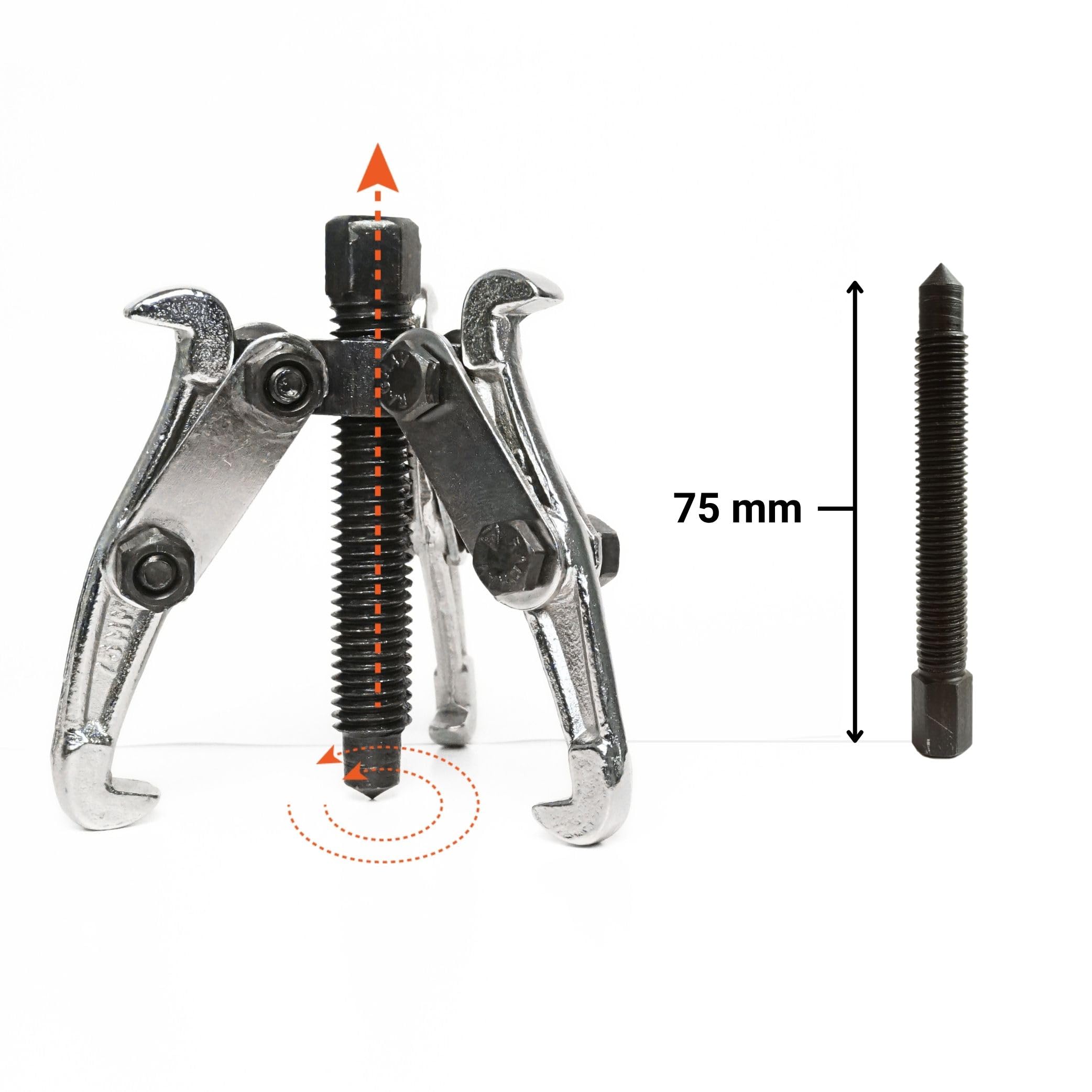 Lot de 3 extracteurs de roulements - 75, 100, 150 mm - Pour intérieur et extérieur - Chromé (075)