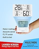 Vista 3 de BALDR Sensor digital de humedad y termómetro - Monitor de habitación interior, medidor inalámbrico de temperatura y humedad