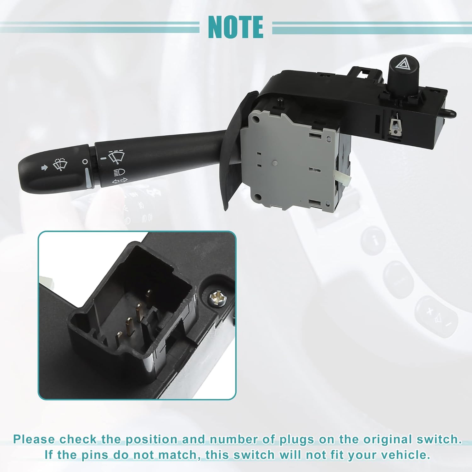 ACROPIX Turn Signal Switch Multifunction Combination Switch Fit for Dodge Dakota - Pack of 1 Black