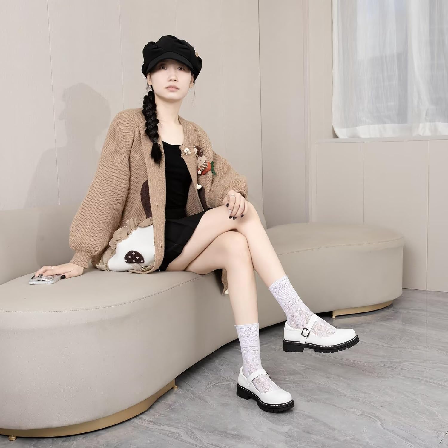 Mary Jane Gothic Oxford Flats for Women – Round Toe, Ankle Strap, Minimalist Design, Comfortable Flat Shoes for Daily Wear - Image 2