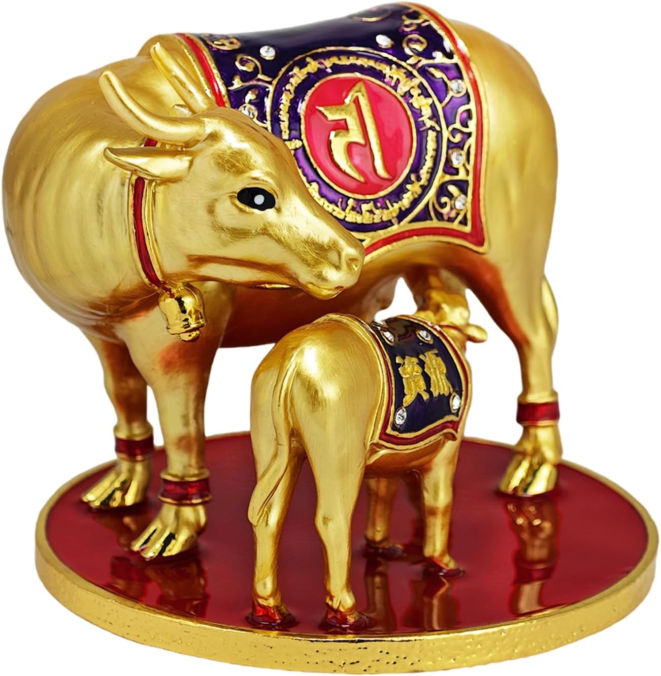 Fengshuibringluck Feng Shui Cow Calf Statue Strengthening The Energy of Nurturing and Hope Blessing Home Decor
