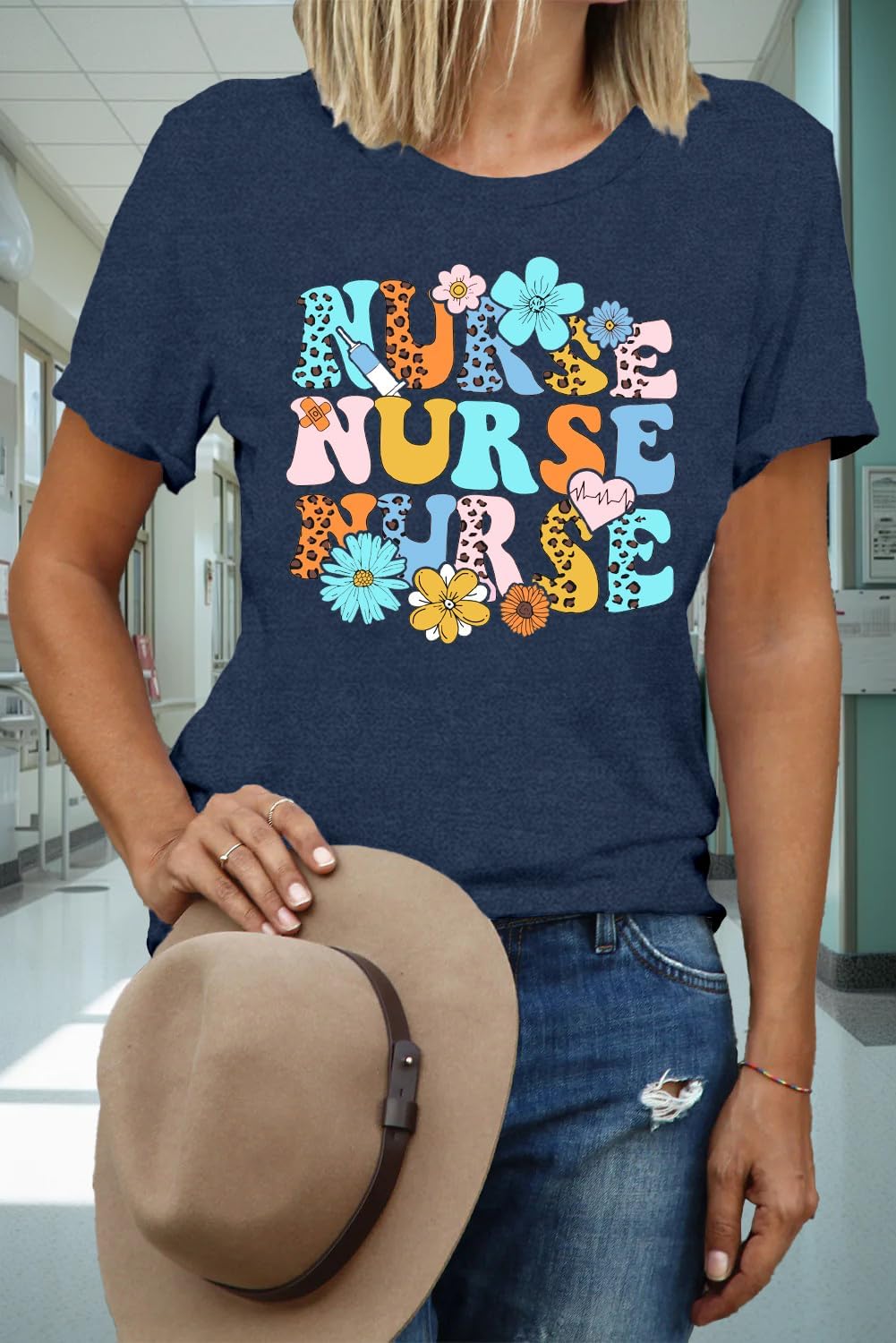 Nurse Shirts for Women Nurse Life T-Shirt Nurse Appreciation Week Tee Tops - Image 4