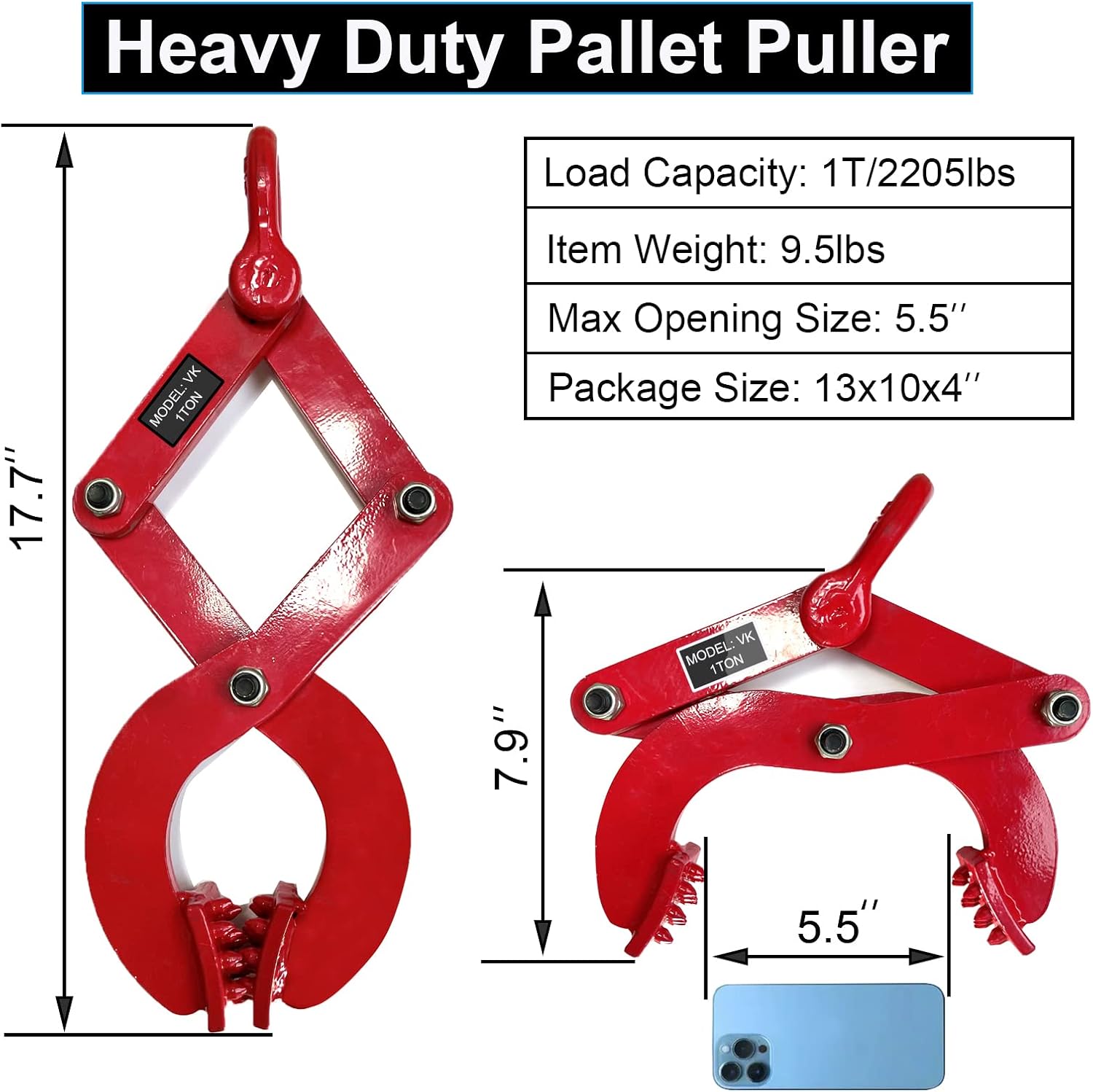 Buy Pallet Puller 1T/2205lbs Capacity Heavy Duty Steel Single Scissor