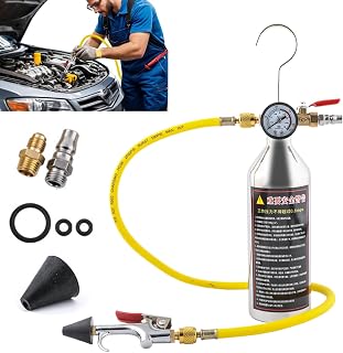 AC Flush Kit, aire acondicionado -Flushing Kit - Herramientas de limpieza de tuberías de aire acondicionado - Herramienta de limpieza de tuberías de CA de alto rendimiento automotriz con medidor y