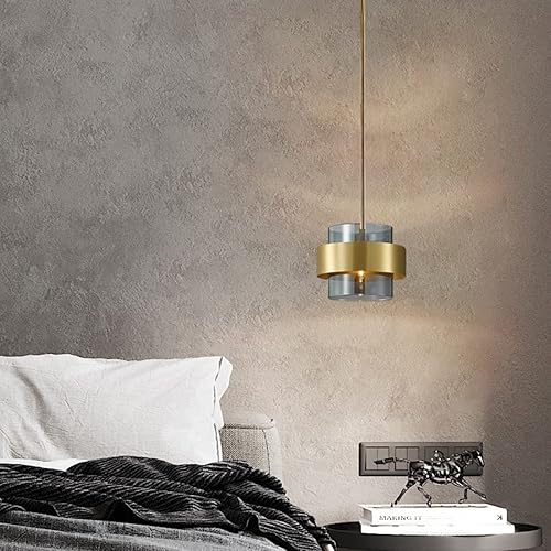 Miniatura 3 de Soutas Luces colgantes de cristal para isla de cocina lámpara colgante de techo de latón dorado con pantalla de vidrio gris humo lámpara moderna de