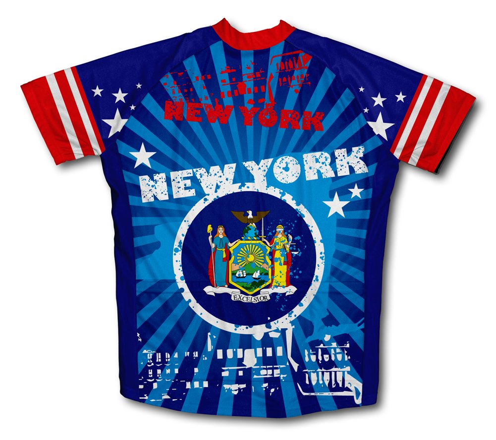 ScudoPro New York Short Sleeve Cycling Jersey for Youth - Size XS Blue
