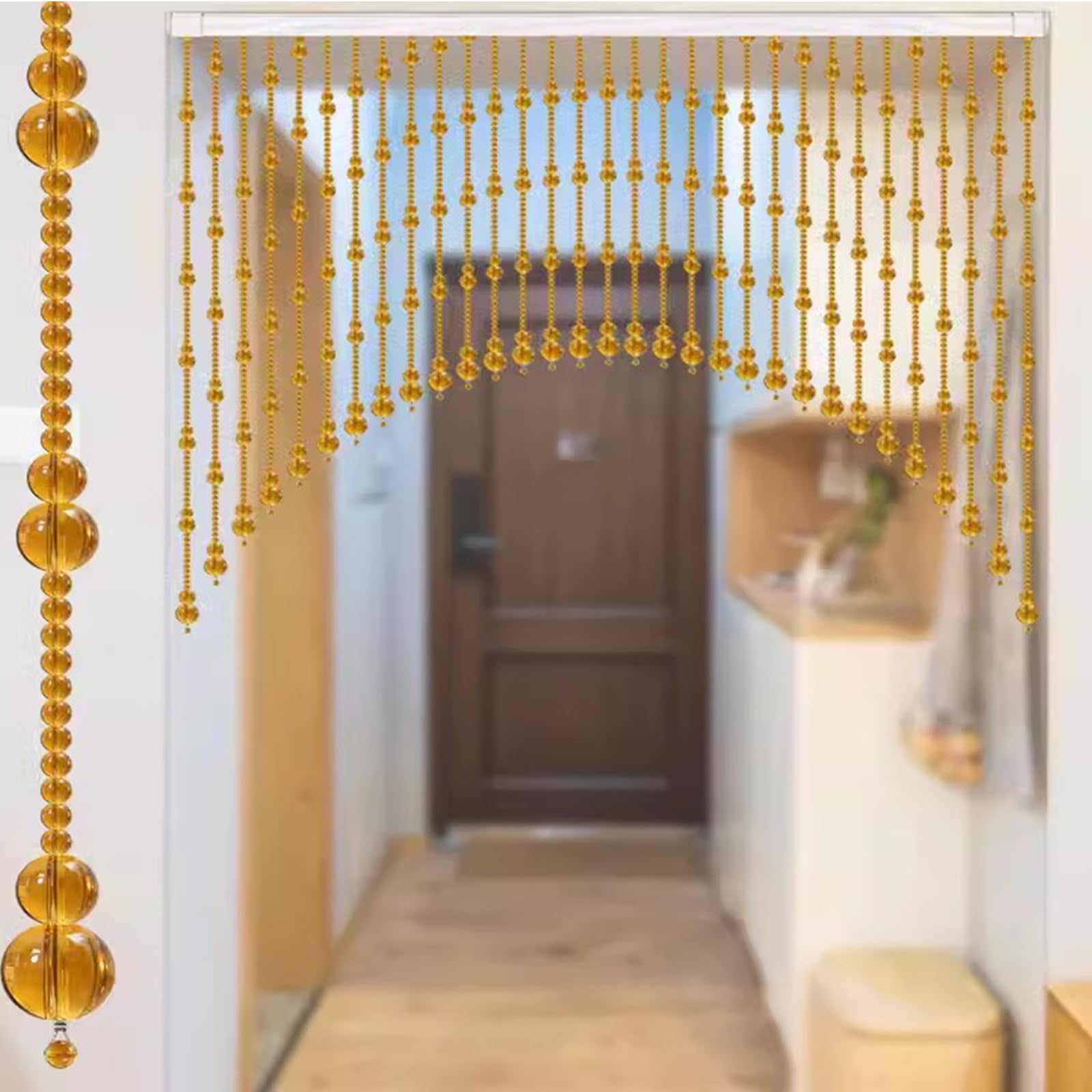 Rideau à perles de verre cristal pour séparer une pièce