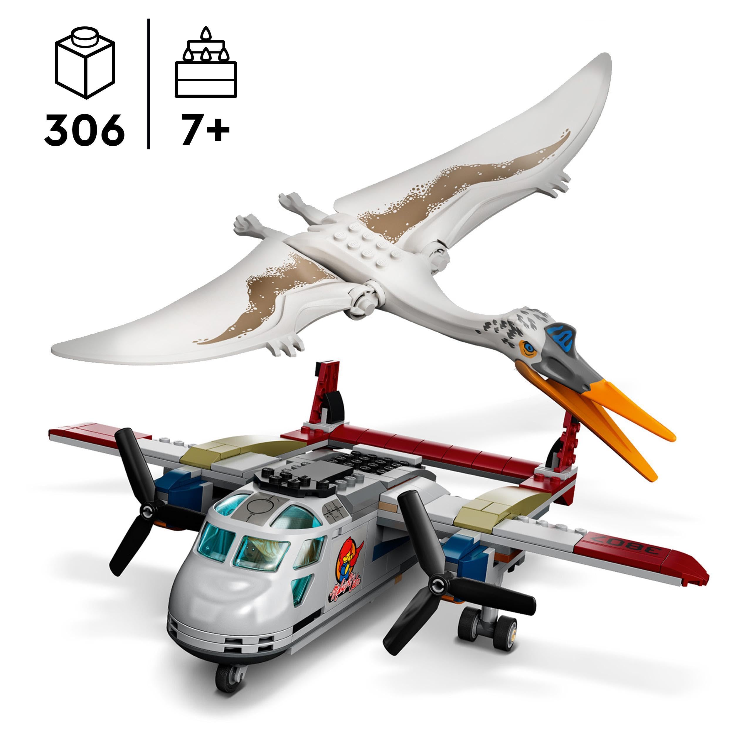 LEGO 76947 Jurassic World 76947 Kecalkoatl: zasadzka z samolotem — ciekawy zestaw dla dzieci w wieku od siedmiu lat (306 elementy)