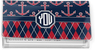YouCustomizeIt Anchors & Argyle Vinyl Checkbook Cover (Personalized)