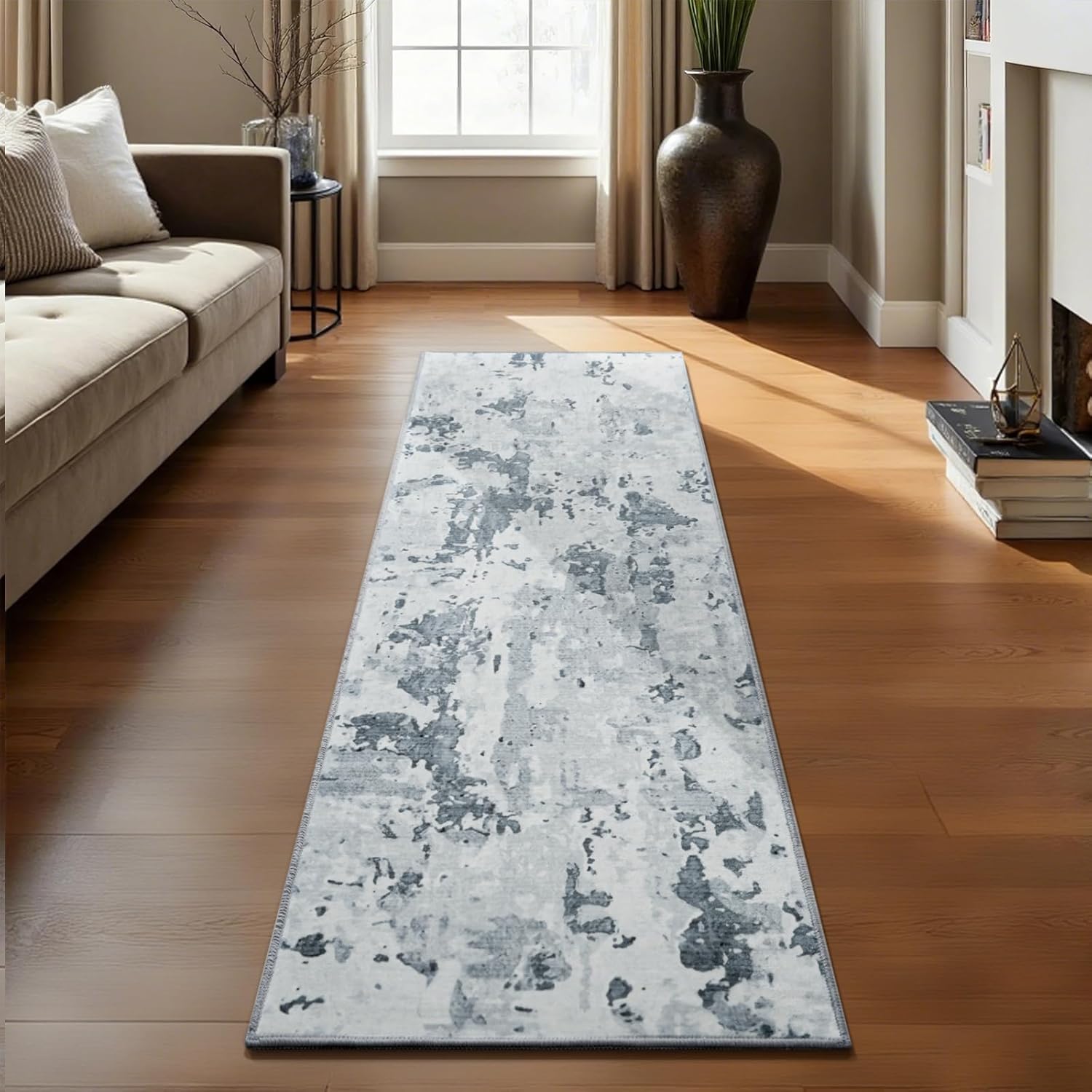 Runner Rug 2x6, Washable Runners for Hallways, Non-Slip Kitchen Rug with Rubber Backing, Soft Long Hallway Rugs, Laundry Room Rug, Modern Throw Entry Mat for Entryway Entrance Living Room Bedroom
