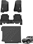 3W Tapis de sol et liner de cargo pour Jeep Wrangler JL 2018-2025 2026 Illimité 4 Porte avec subwoofer (Non JK ou 4XE) Tous les temps TPE Linge de sol pour 1st 2nd Ligne & Tapis de coffre Ensemble complet Tapis de voiture Noir