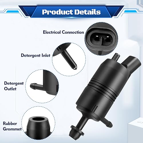 Miniatura 6 de HHCSOP Bomba de limpiaparabrisas delantero con ojales, repuesto para Chevrolet (Chevy) GMC Buick Pontiac Oldsmobile Isuzu Cadilla, reemplaza al OEM