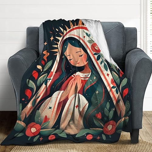 Manta Virgen María de Nuestra Señora de Guadalupe, suave de franela para regalo entusiasta de María, mantas cálidas para cuatro estaciones para disponible en Yaxa Colombia