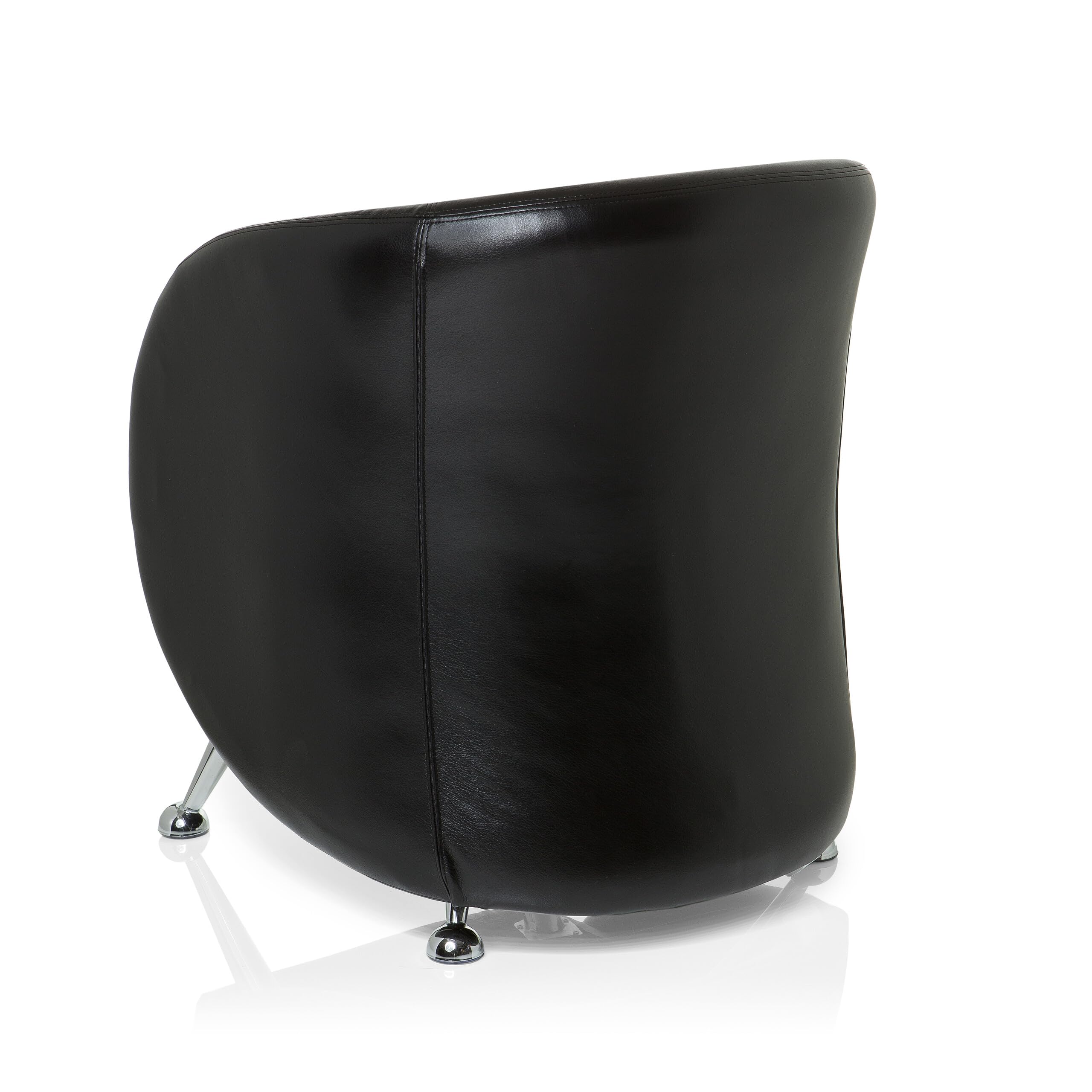hjh OFFICE Polstersessel ST. Lucia Kunstleder Lounge-Sessel mit weicher Sitzpolsterung, 713200, Schwarz