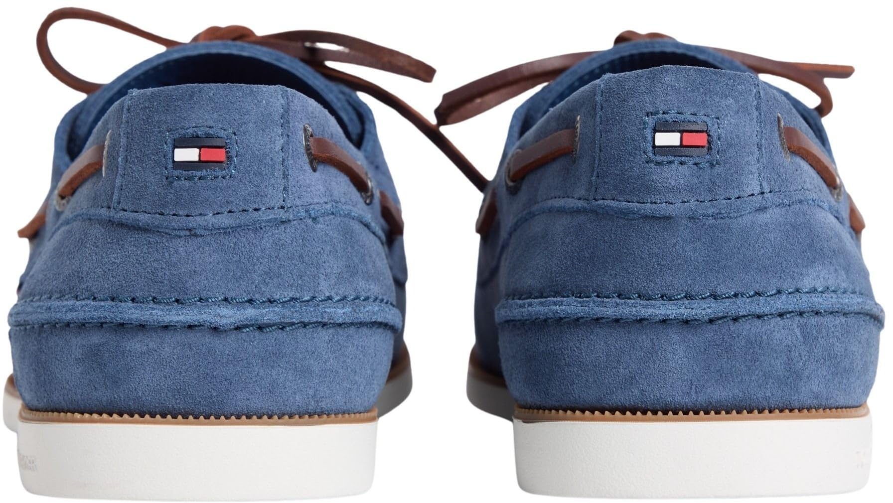 Tommy Hilfiger TH Boat Shoe Core Suede Fm0Fm05387 - Zapatos náuticos para Hombre, Color Azul (mar Egeo), 8